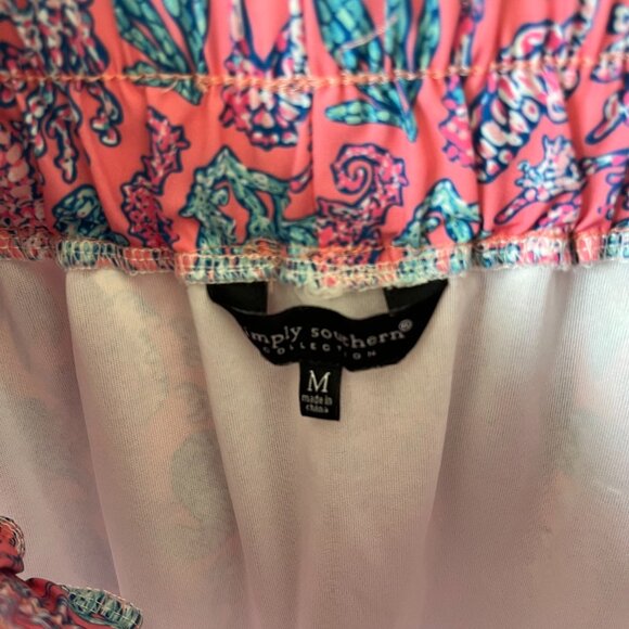 Simply Southern HW Lined Shorts Seahorse Print Medium - Picture 7 of 9